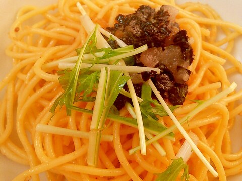 生海苔と明太子の和風パスタ☆バター風味